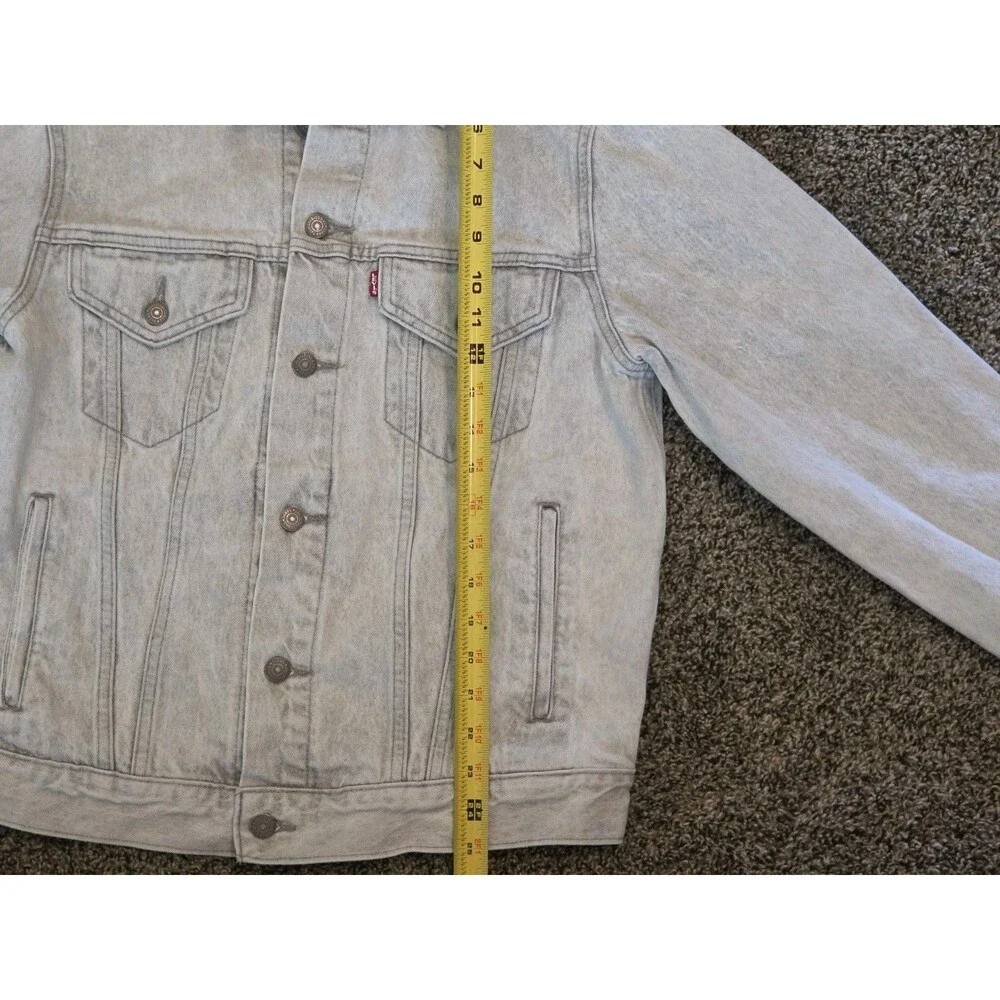 Levi’s Premium Vintage Fit Denim Trucker Jacket Men’s Size S Acid Ice Wash Light